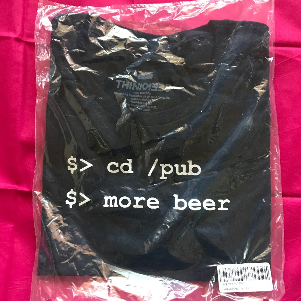 ThinkGeek : cd pub More Beer Tee NWOT